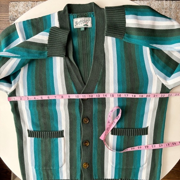Bogey Boys Men’s S4 Cardigan Sweater Size Large Striped Preppy NWOT - Picture 3 of 7